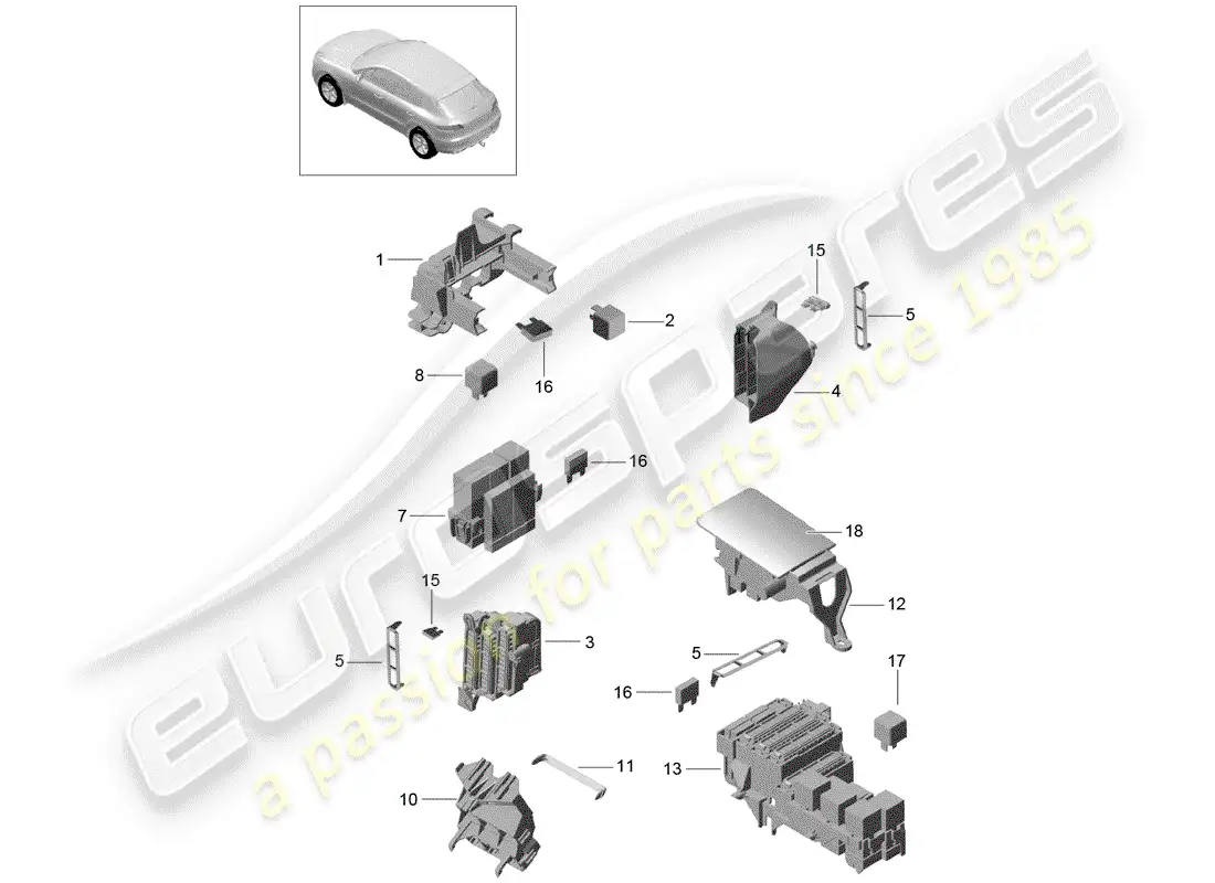 porsche 2017 (macan) fuse box parts diagram