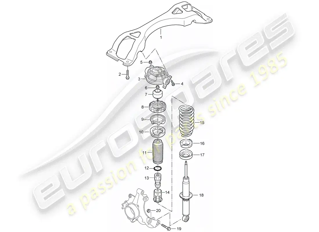 porsche 2008 (cayenne e1 9pa) suspension parts diagram