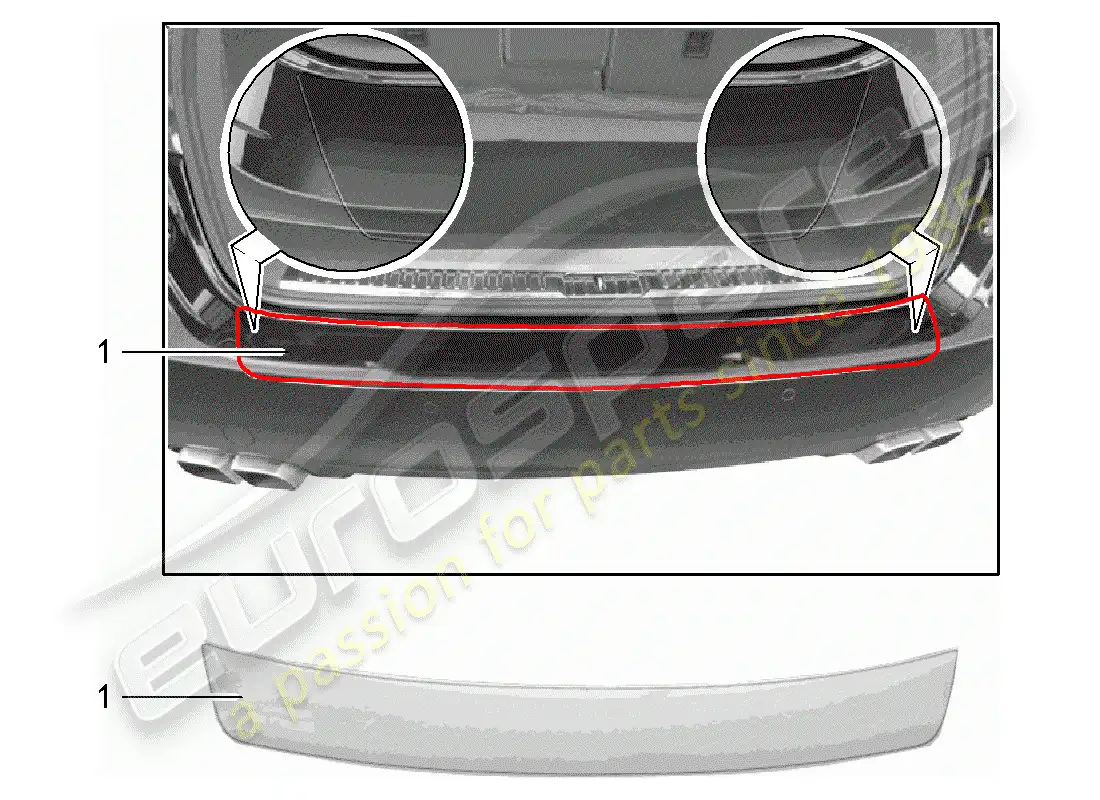 porsche 2008 (tequipment cayenne) load edge protection parts diagram