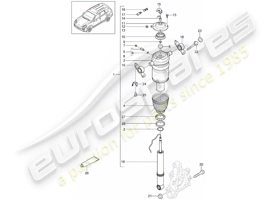 porsche 2011 (cayenne e2 92a) suspension parts diagram
