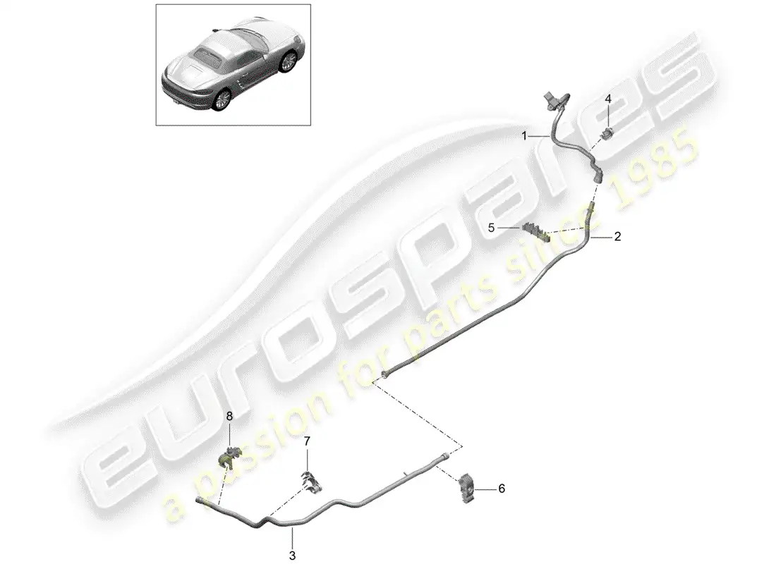 porsche 2019 (718 boxster) vacuum line parts diagram