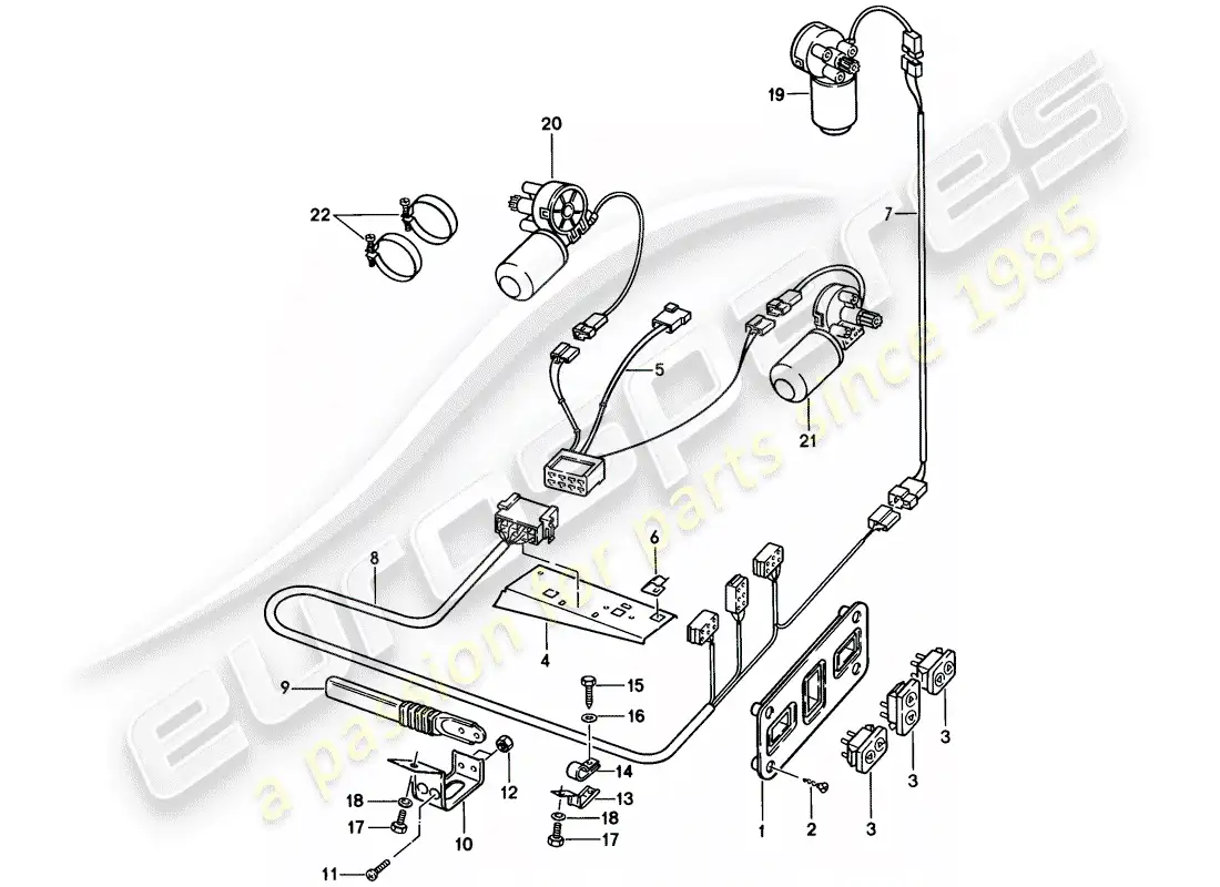porsche 1984 (928) front seat - electrical equipment - d >> - mj 1984 parts diagram