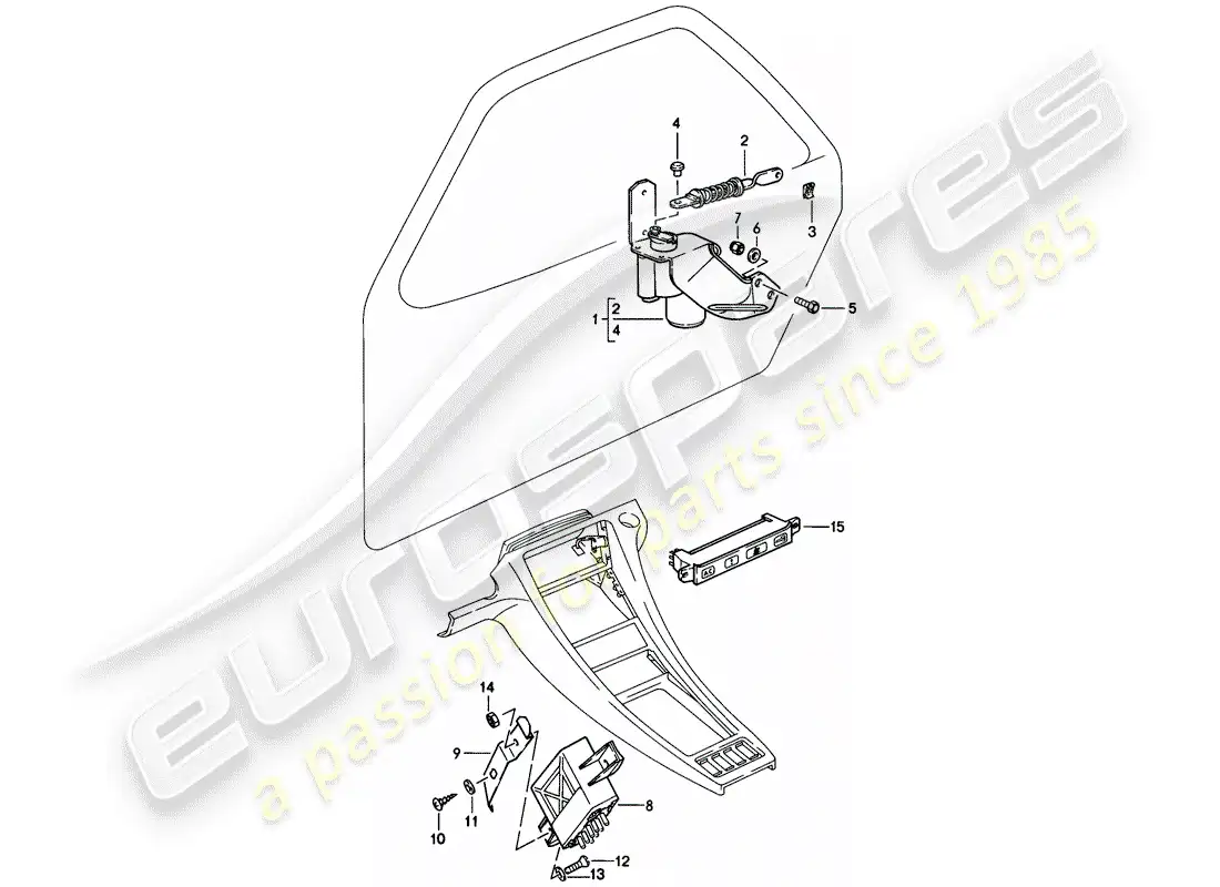 porsche 1985 (928) central locking system parts diagram