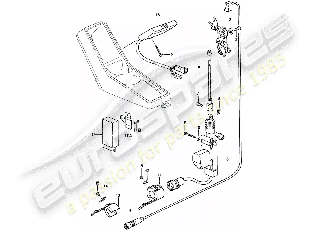 porsche 1988 (911) central locking system parts diagram