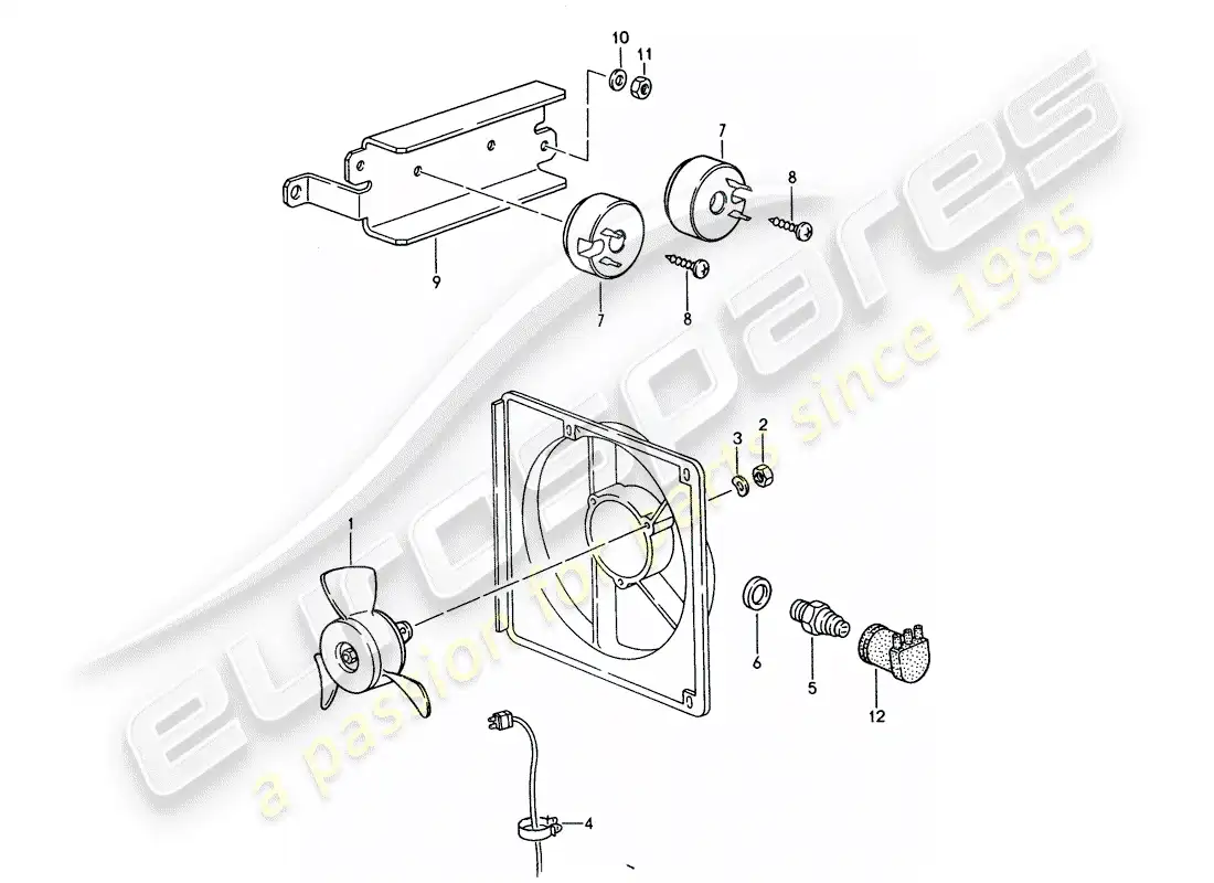 porsche 1988 (944) electric fan parts diagram