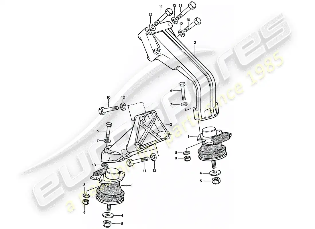 porsche 1988 (944) engine suspension parts diagram