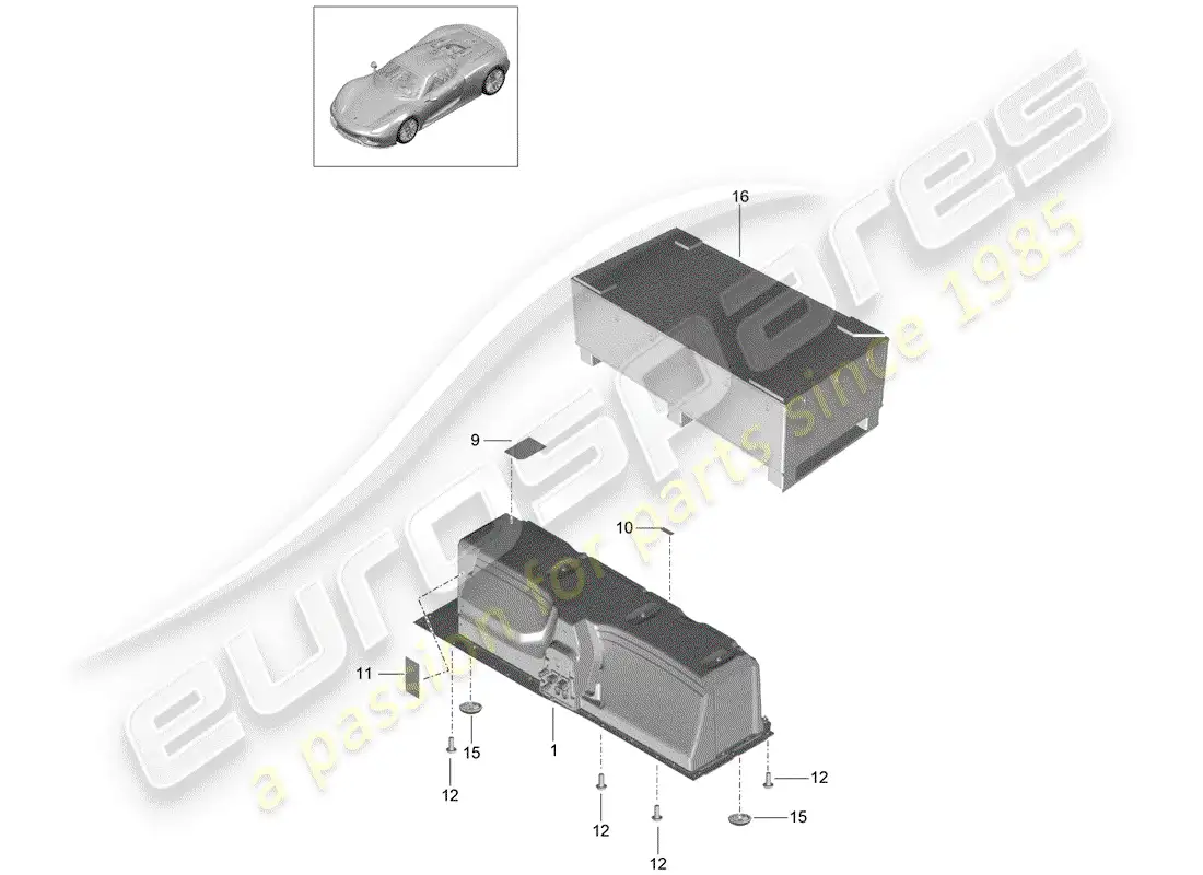 porsche 2015 (918 spyder) battery parts diagram