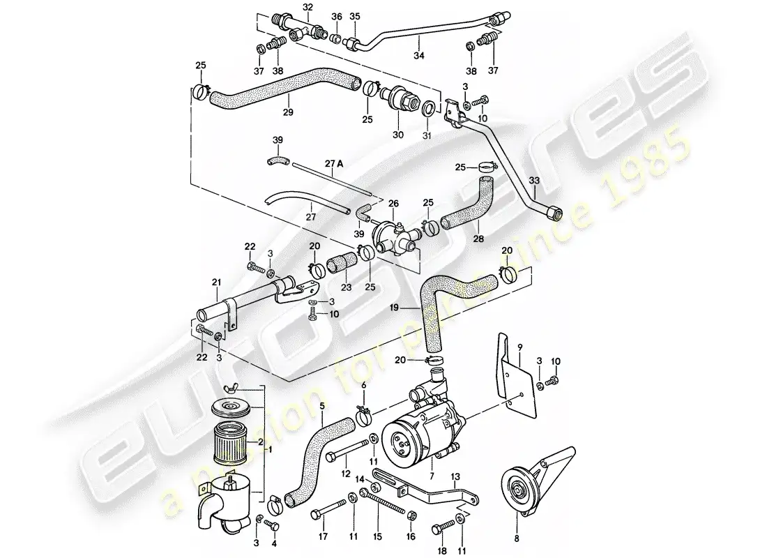 porsche 1983 (928) air injection parts diagram