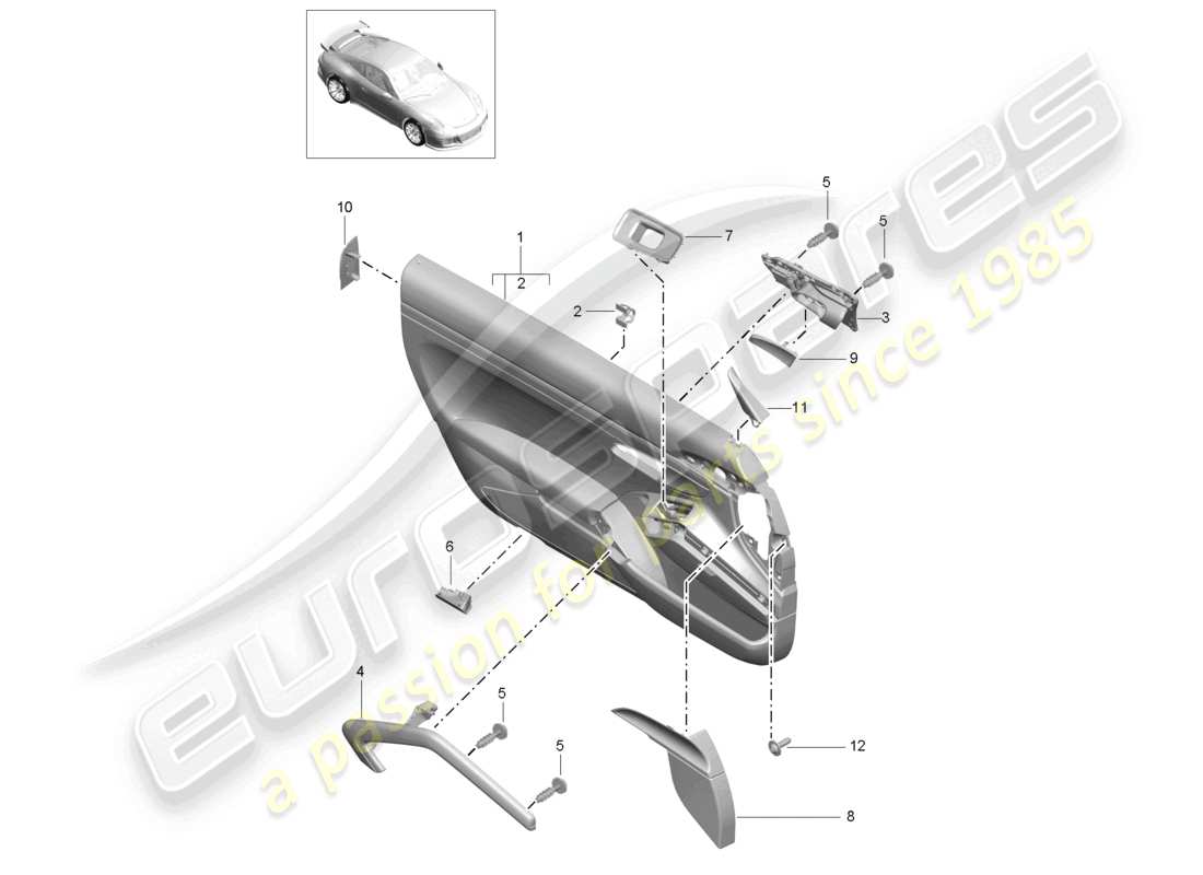 porsche 2021 (991-2 r/gt3/rs) door panel accessories gt3 d >>- mj 2016 part diagram