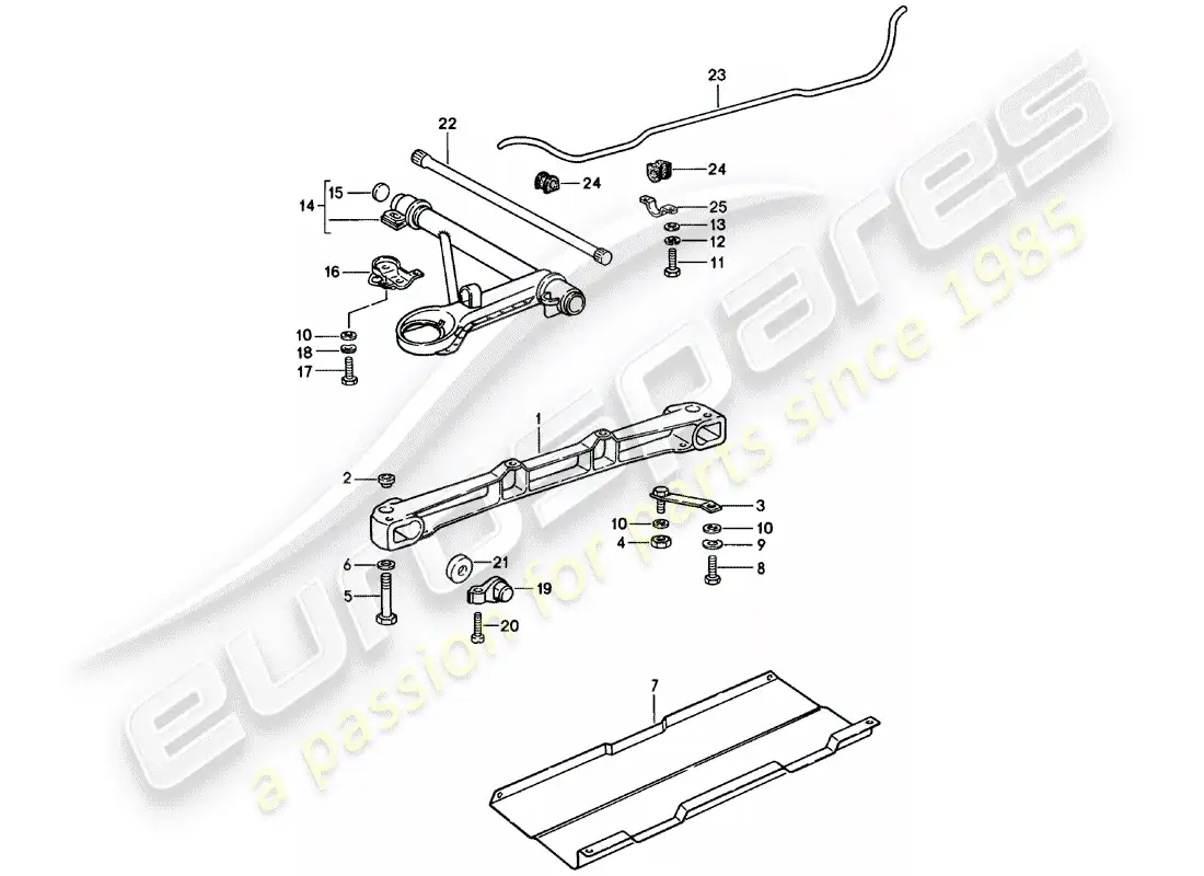 porsche 1982 (911) front axle - stabilizer parts diagram