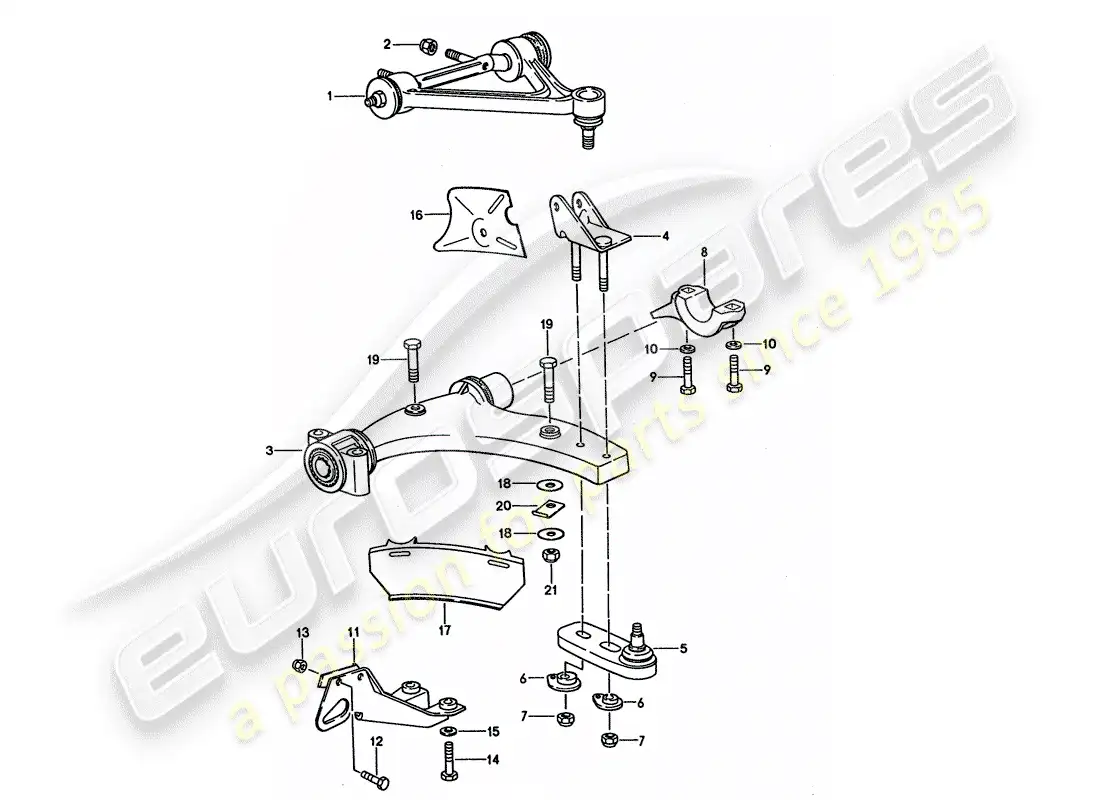 porsche 1995 (928) track control arm parts diagram