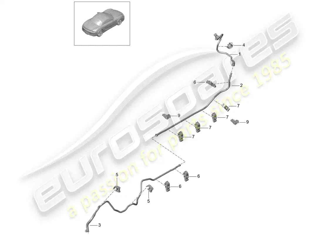 porsche 2014 (981 boxster) vacuum line parts diagram