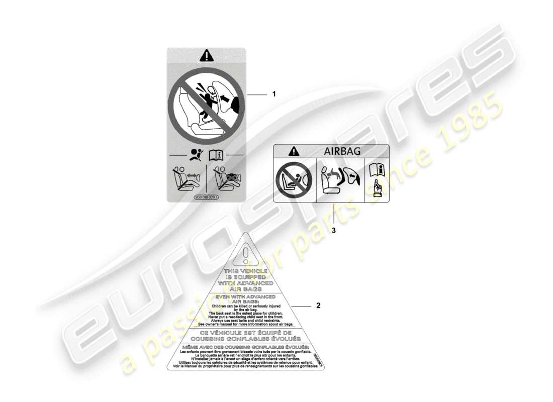 porsche 2025 (macan-e) notice airbag parts diagram