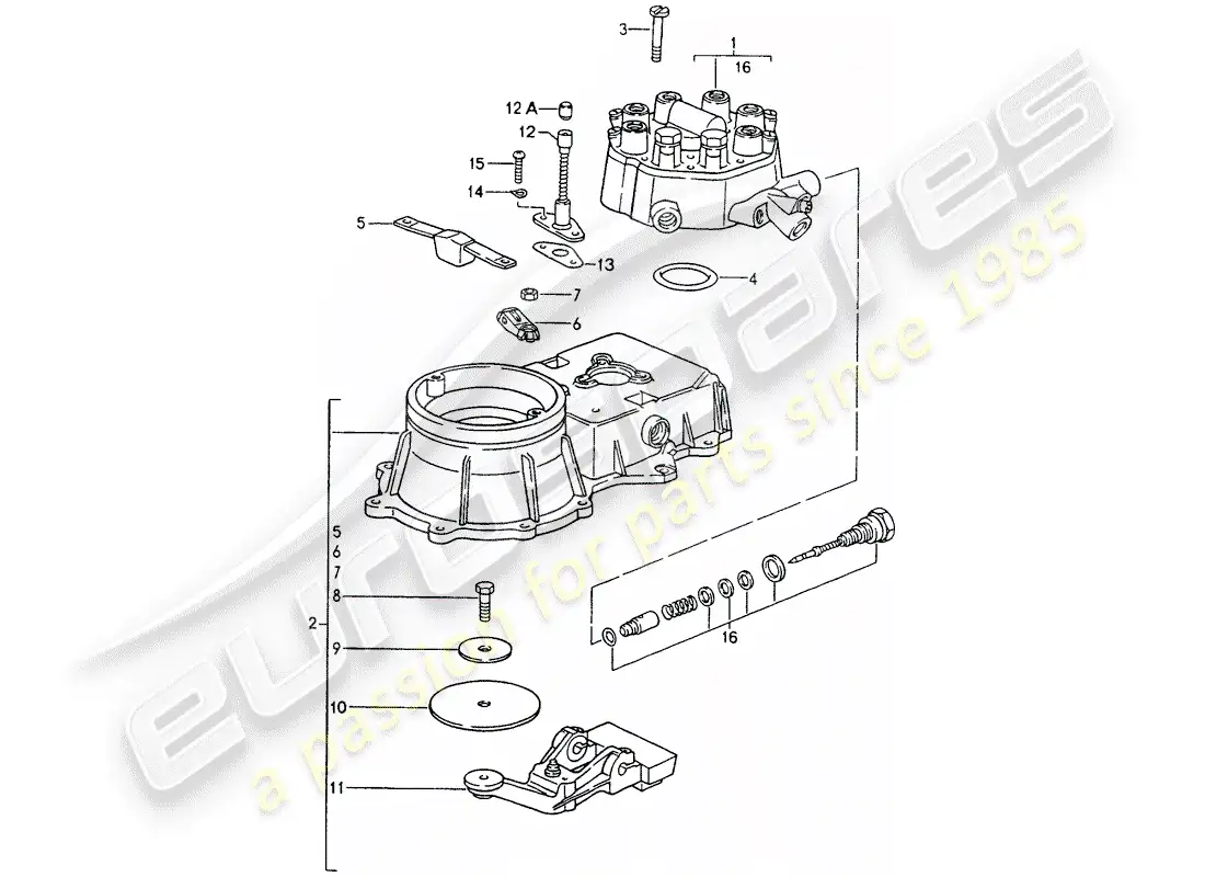 porsche 1991 (964) mixture control unit parts diagram