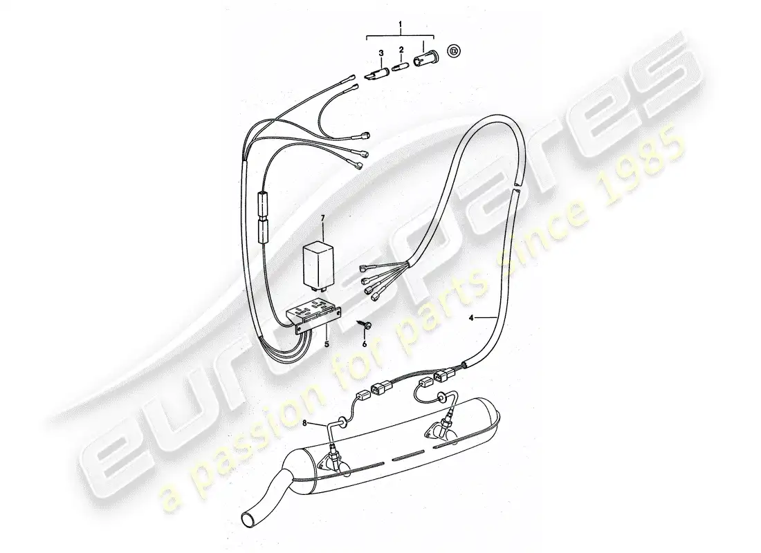 porsche 1975 (911 turbo) exhaust gas - temperature monitoring parts diagram