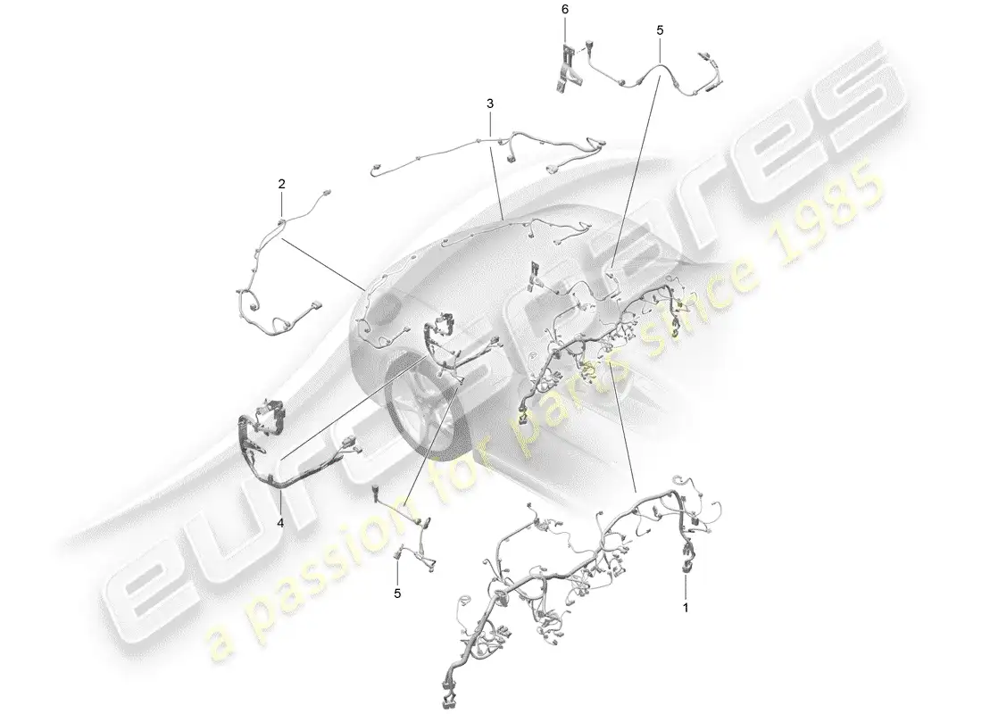 porsche 2019 (718 cayman) wiring harnesses parts diagram