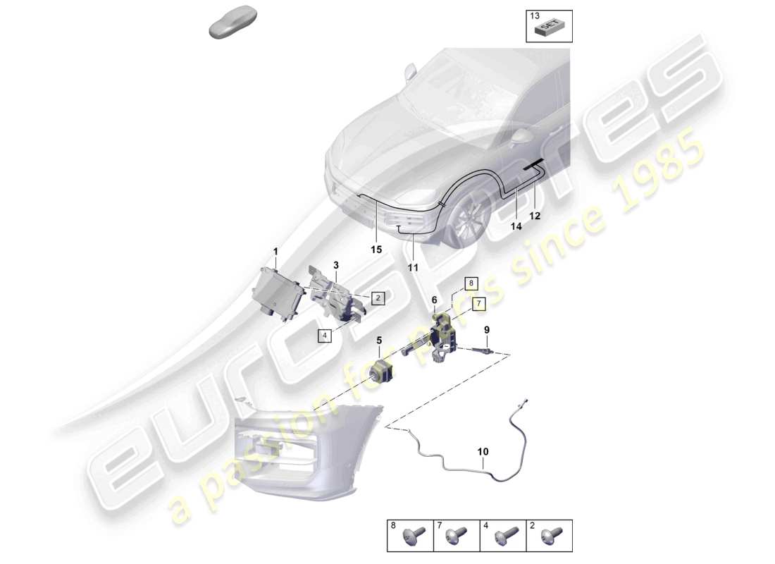 porsche 2023 (cayenne e3 pa) camera for night-vision system individual parts for vehicles with night vision system part diagram