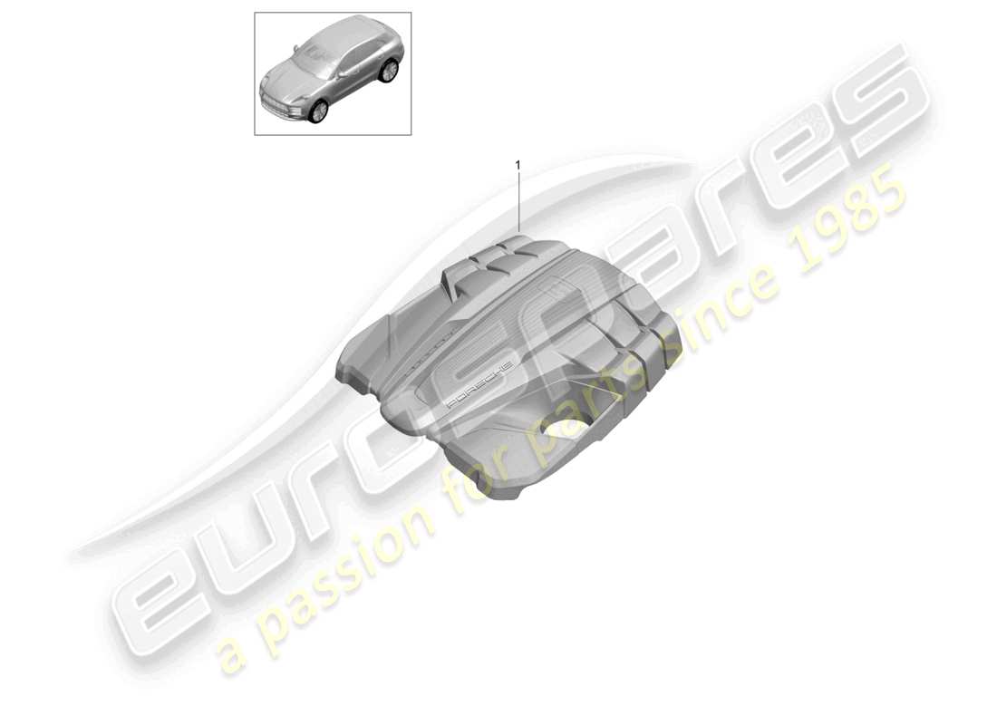 porsche 2022 (macan) engine cover engine bay part diagram