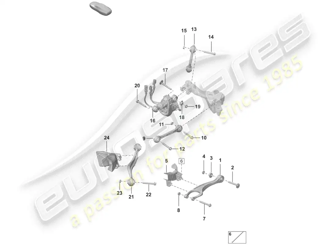 porsche 2019 (992-1) rear axle parts diagram
