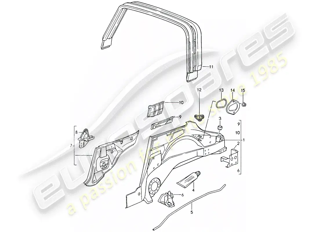 porsche 1990 (964) inner panel parts diagram