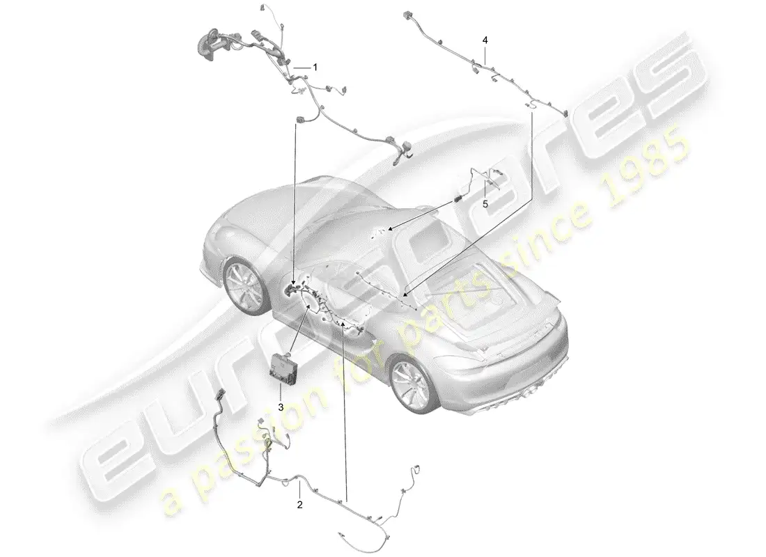 porsche 2016 (981 cayman gt4) wiring harnesses parts diagram