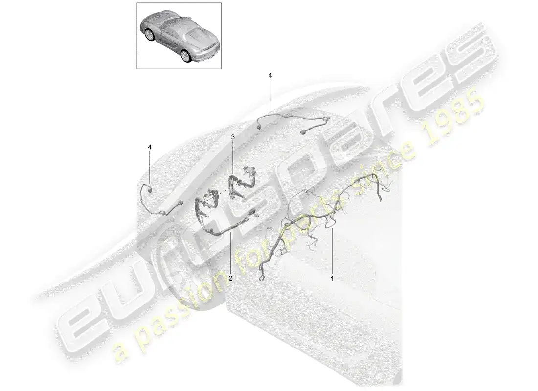 porsche 2016 (981 boxster spyder) wiring harnesses parts diagram