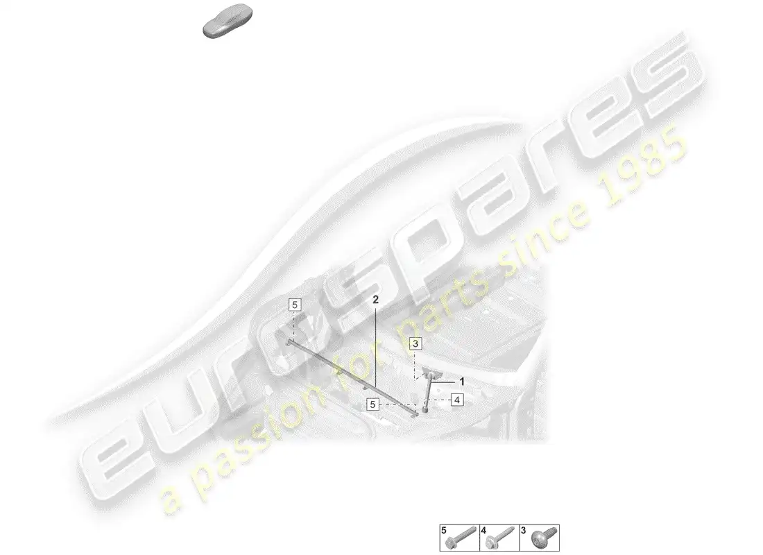 porsche 2019 (992-1) dome strut parts diagram