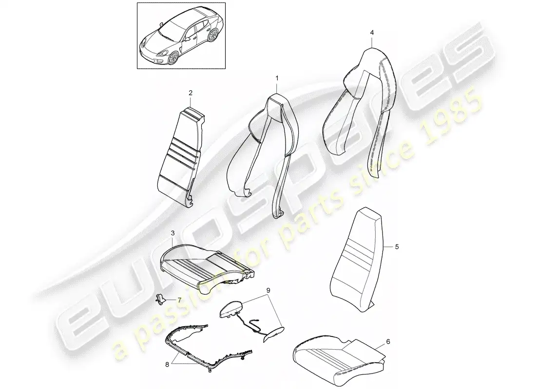 porsche 2016 (panamera 970) foam part parts diagram