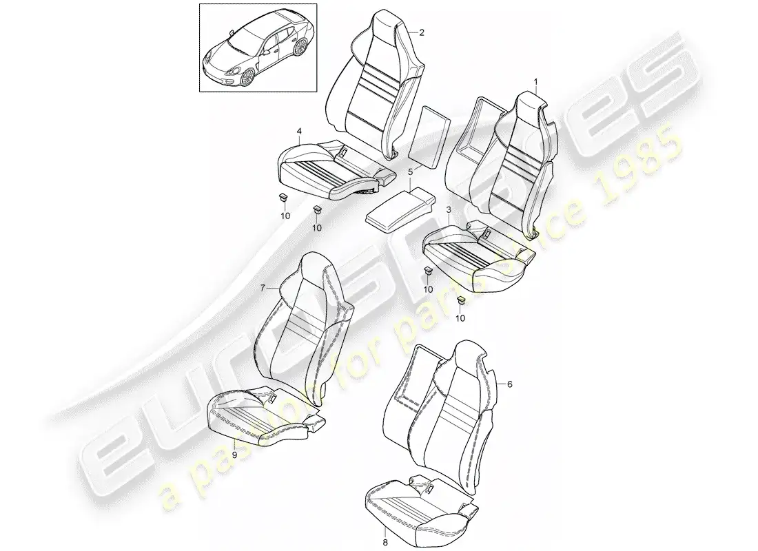 porsche 2012 (panamera 970) cover parts diagram