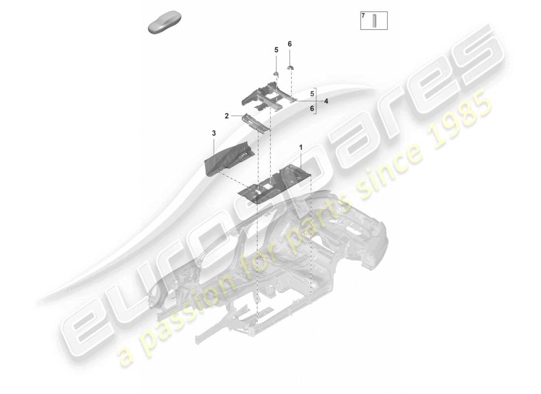 porsche 2024 (panamera 971-2) floor plates center seat part diagram