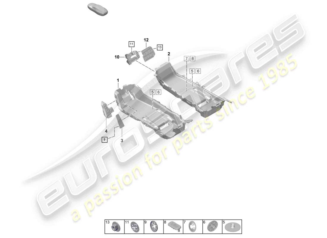 porsche 2023 (taycan 9j1-1) flooring (carpet) trims part diagram