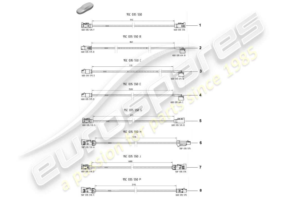 porsche 2025 (macan-e) aerial connection line parts diagram