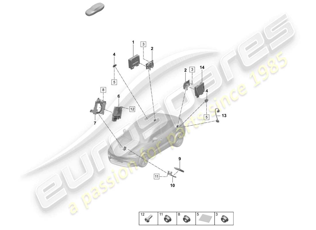 porsche 2025 (macan-e) control units charging socket part diagram