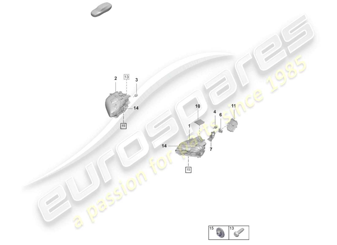 porsche 2023 (taycan 9j1-1) led headlight part diagram