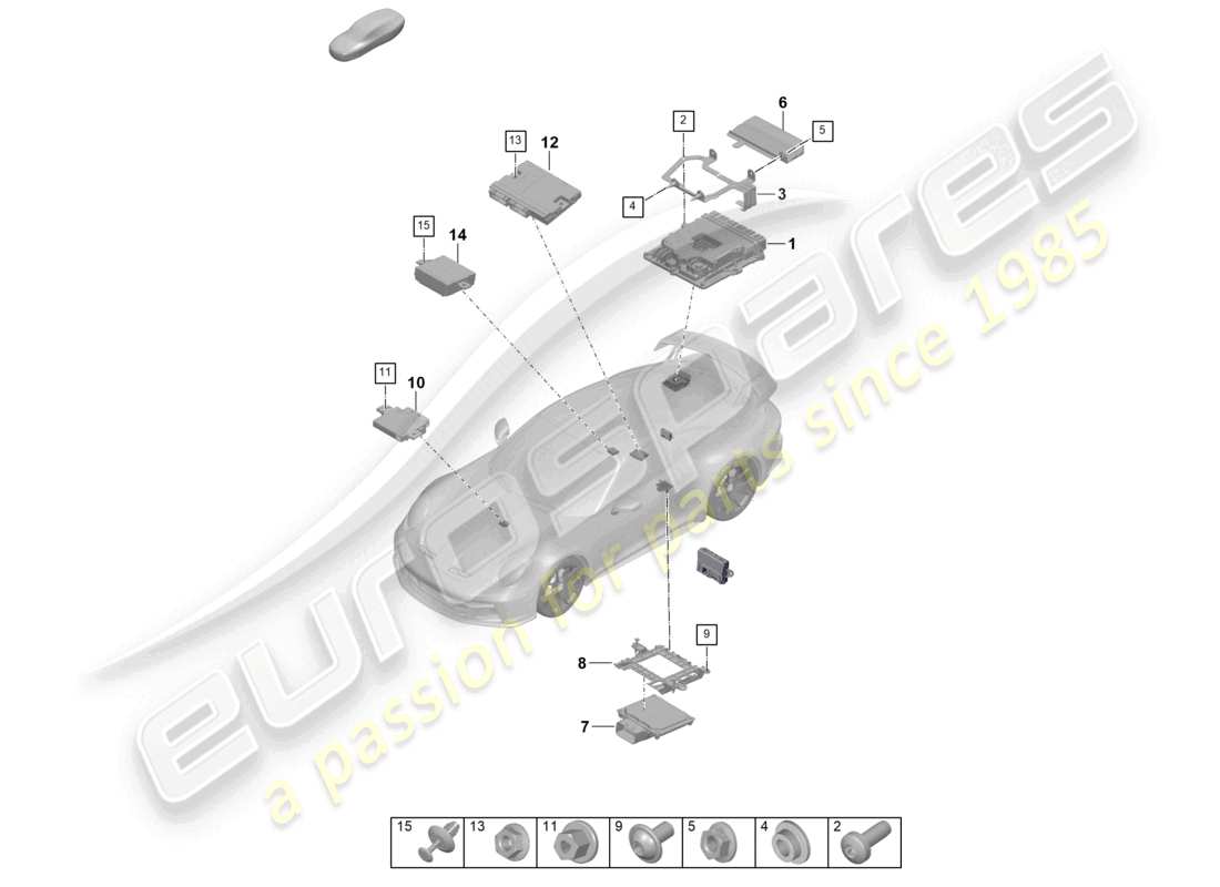 porsche 2025 (992-2 gt3) control units part diagram
