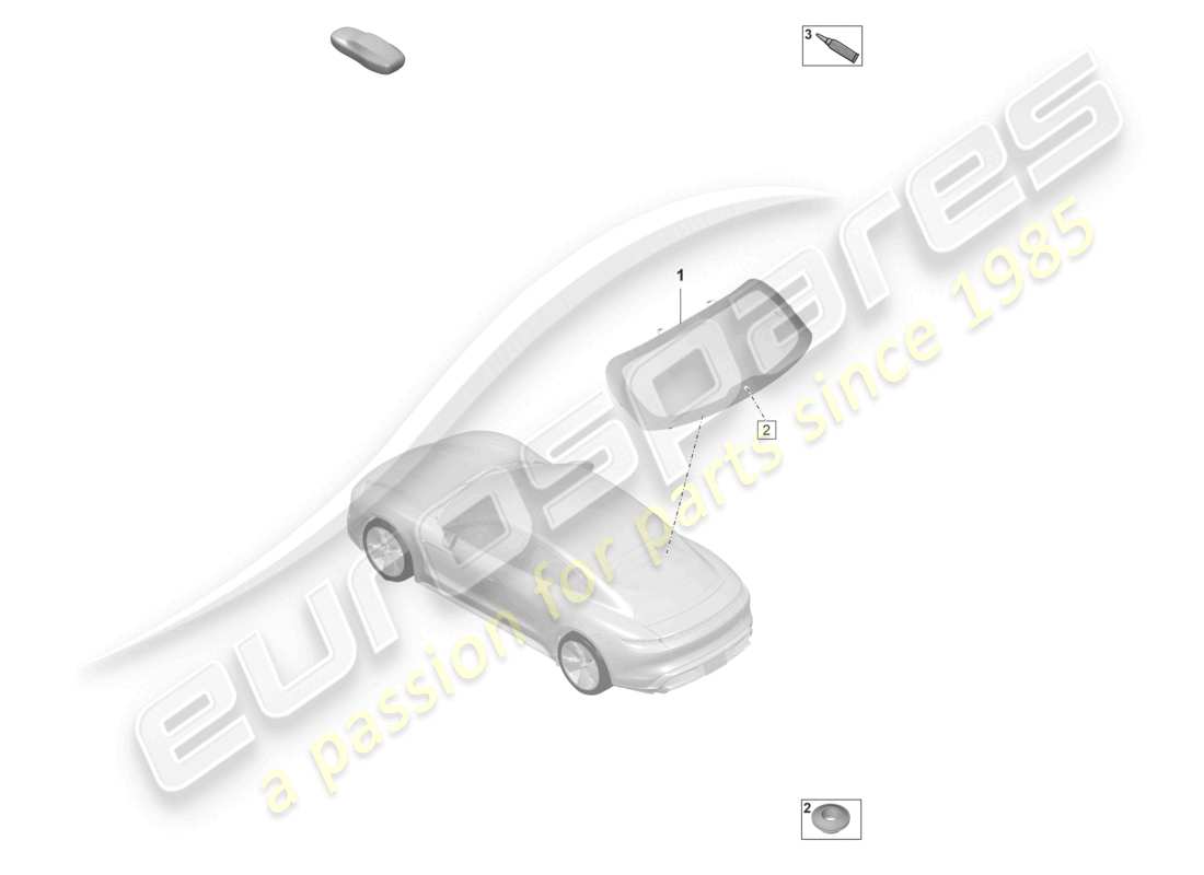 porsche 2022 (taycan 9j1-1) rear window part diagram