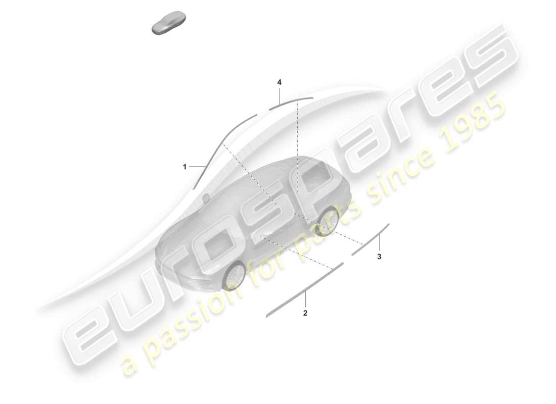 porsche 2022 (panamera 971-2) moldings doors part diagram