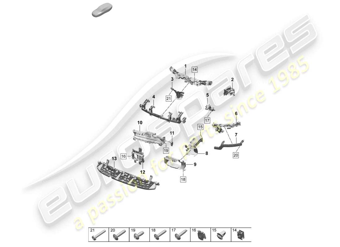 porsche 2025 (macan-e) front end and air guide parts diagram