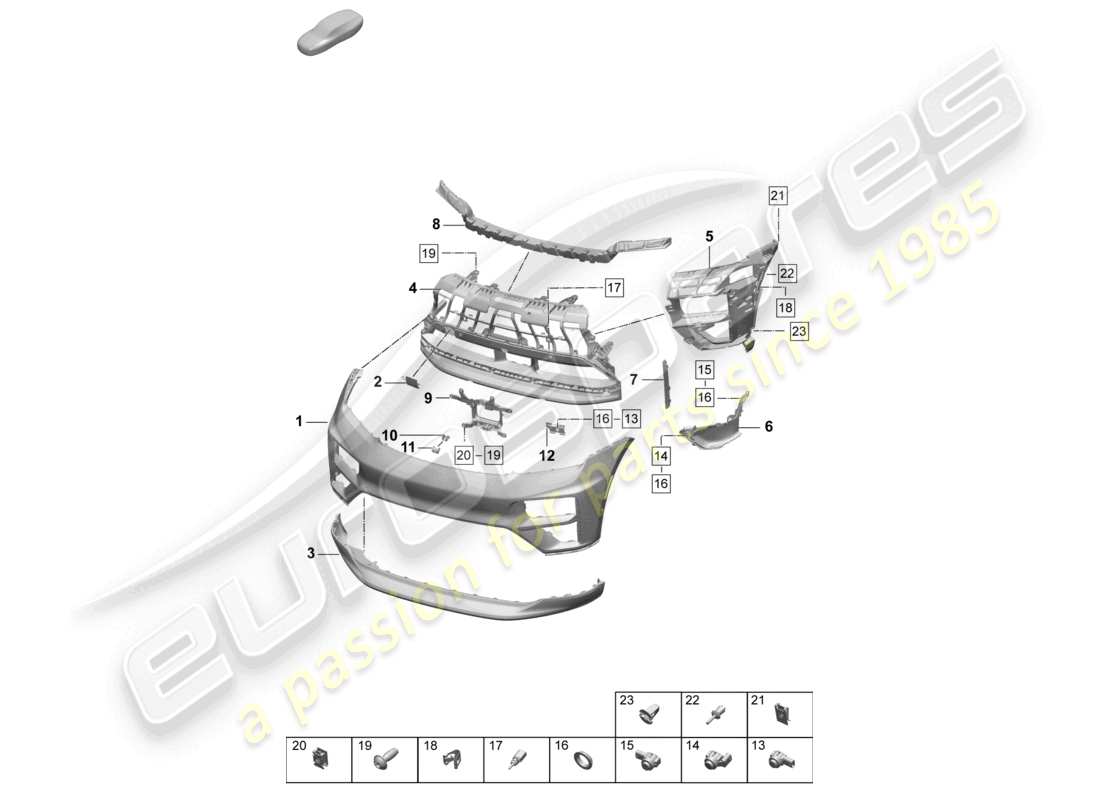 porsche 2025 (macan-e) bumper front parts diagram