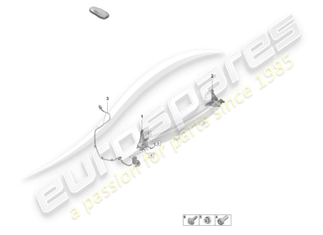 porsche 2021 (taycan 9j1-1) bicycle bracket part diagram