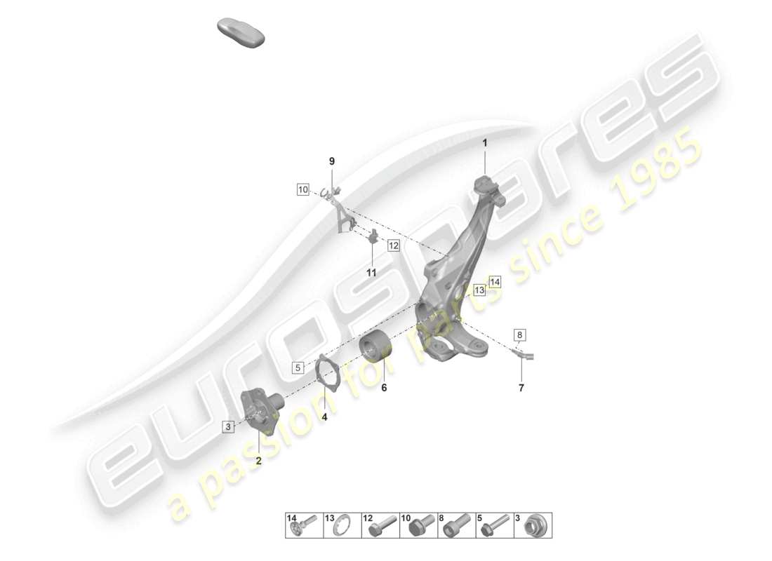 porsche 2023 (panamera 971-2) wheel carrier swivel mounting wheel hub part diagram