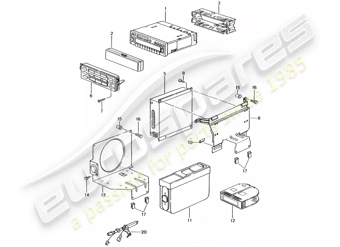 porsche 2004 (986 boxster) radio unit - amplifier - d >> - mj 2002 parts diagram
