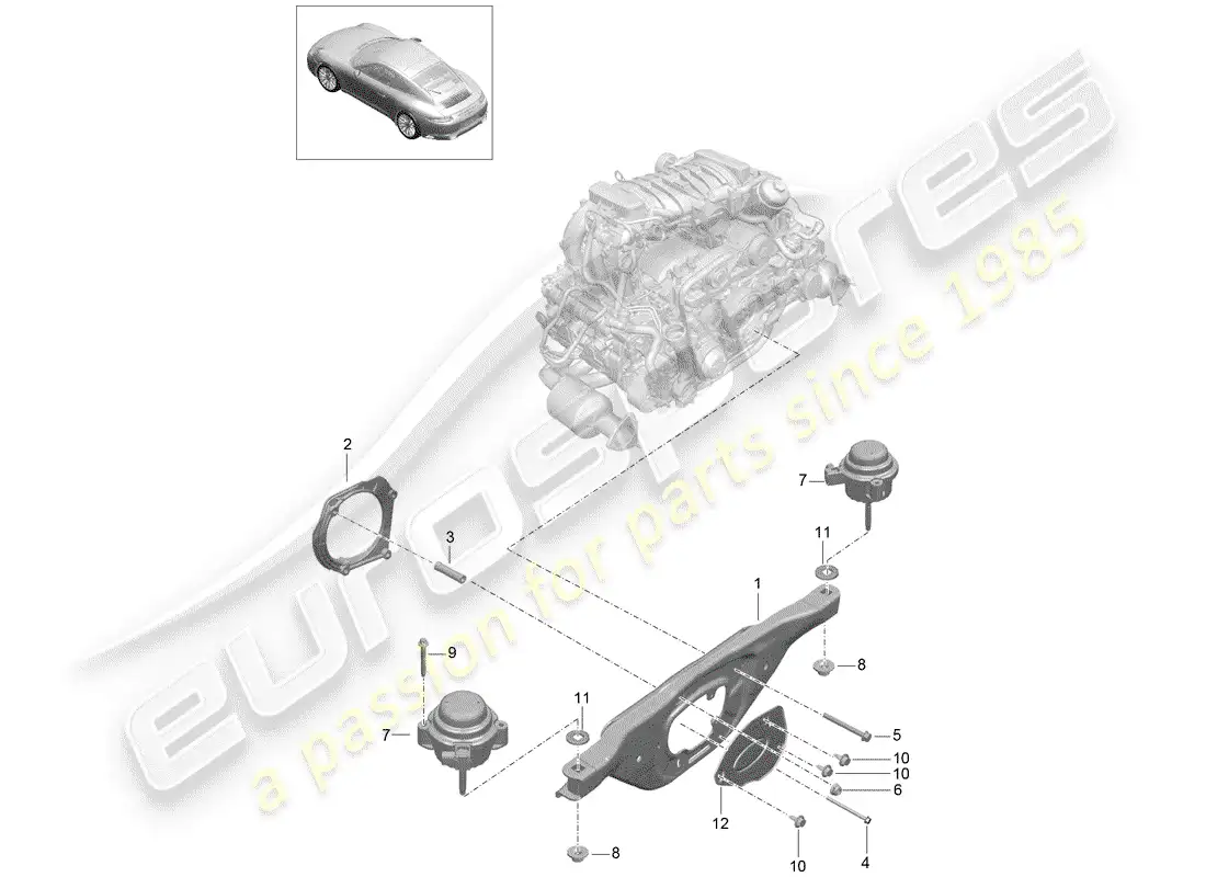 porsche 2019 (991-2) engine lifting tackle parts diagram