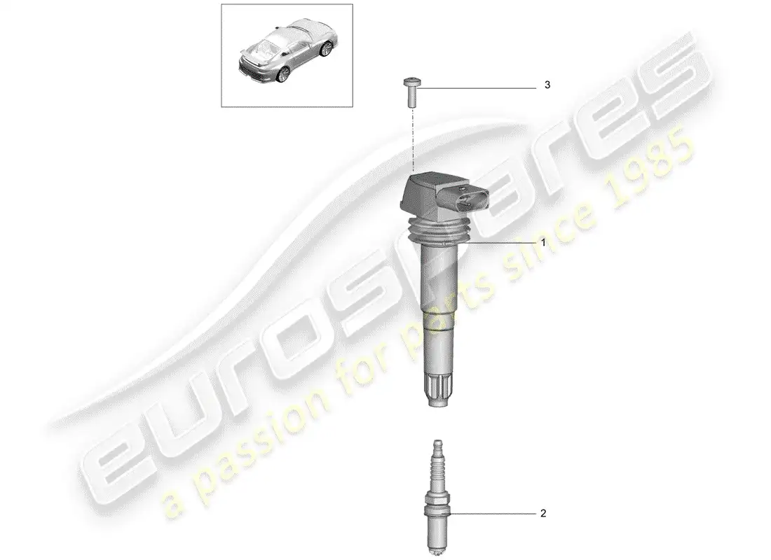 porsche 2014 (991-1 r/gt3/rs) ignition system parts diagram