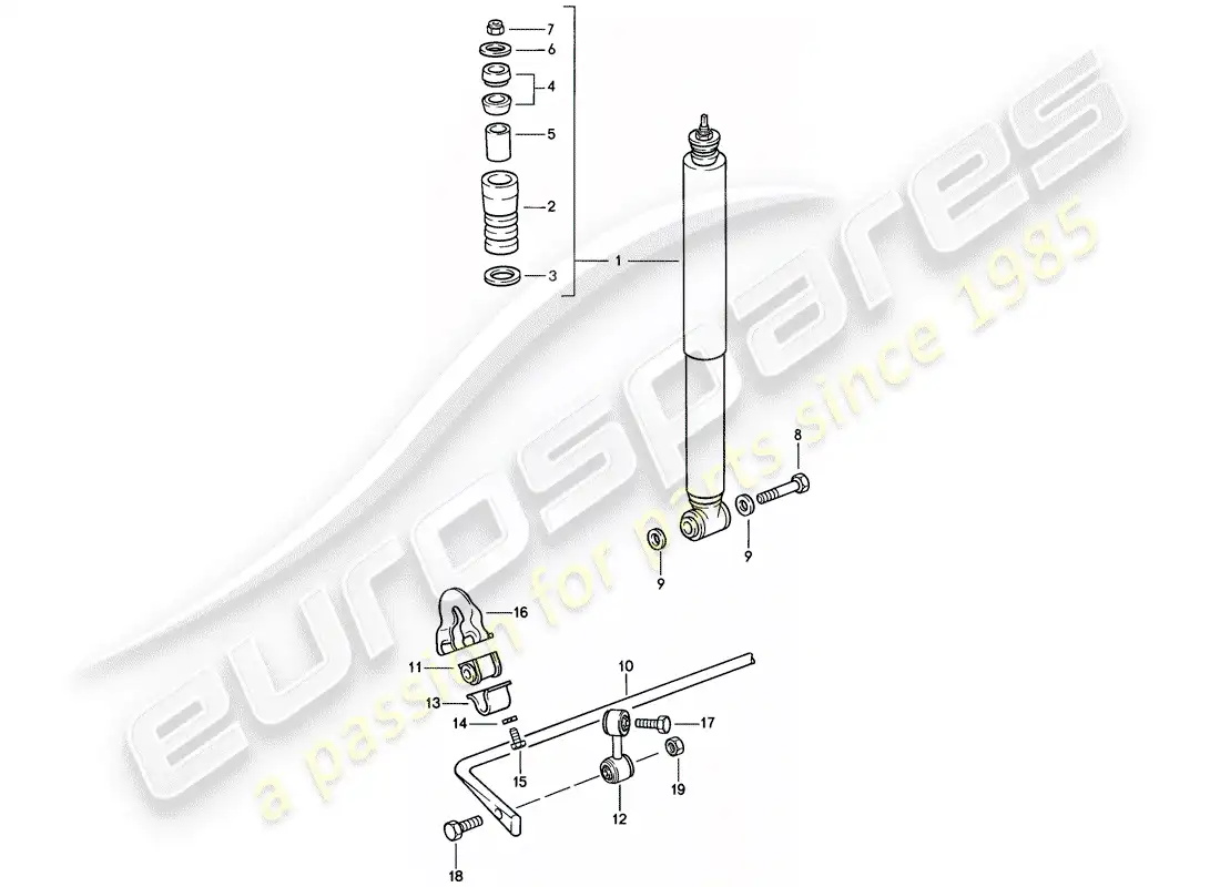 porsche 1989 (911) vibration damper - stabilizer parts diagram