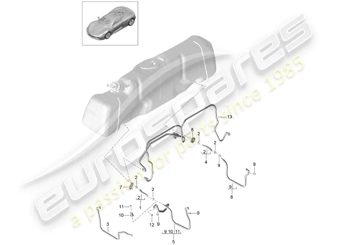 porsche 2015 (918 spyder) fuel system parts diagram
