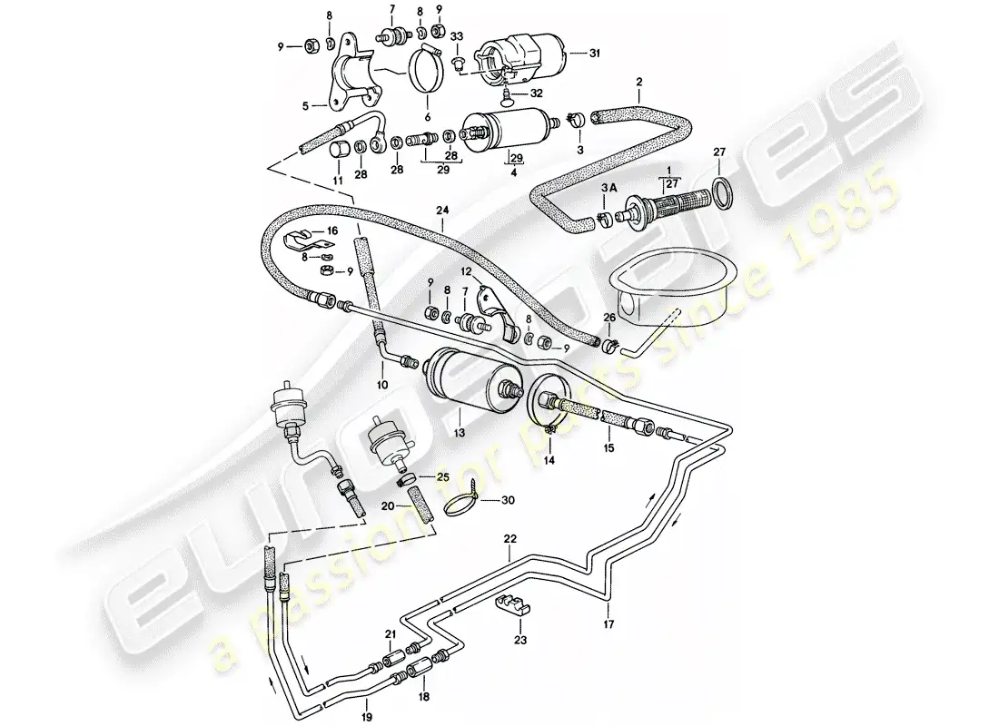 porsche 1984 (944) fuel system parts diagram