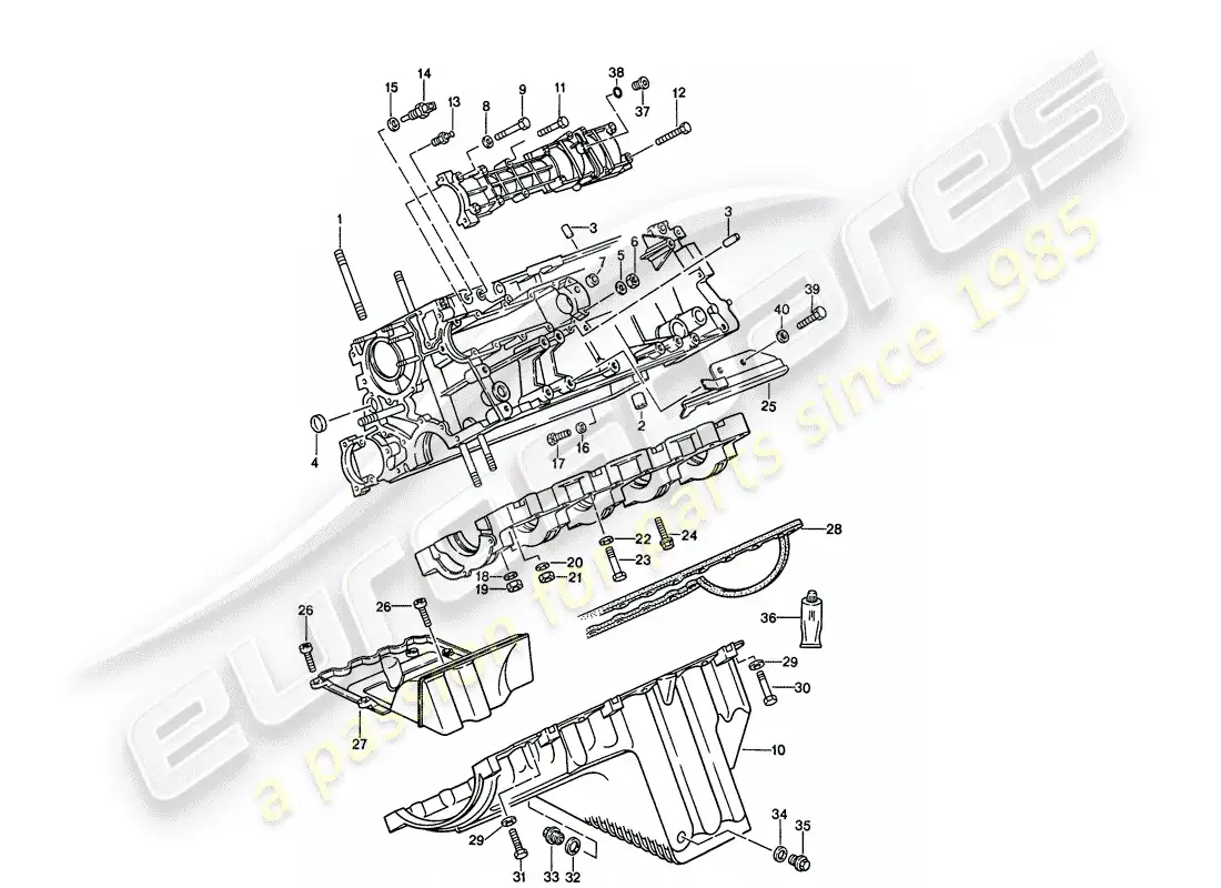 porsche 1986 (944) crankcase - fasteners - d >> - mj 1986 parts diagram