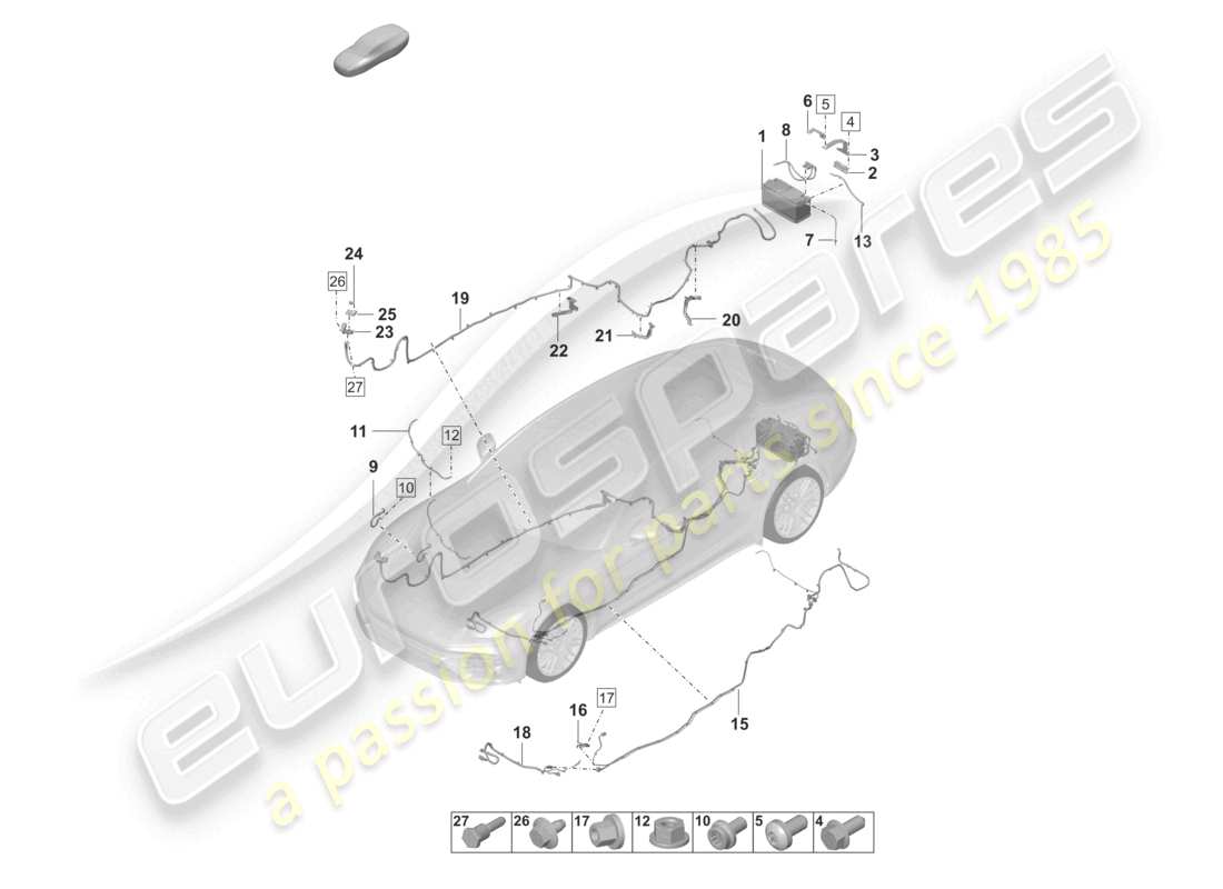 porsche 2024 (panamera 971-2) battery potential distributor part diagram