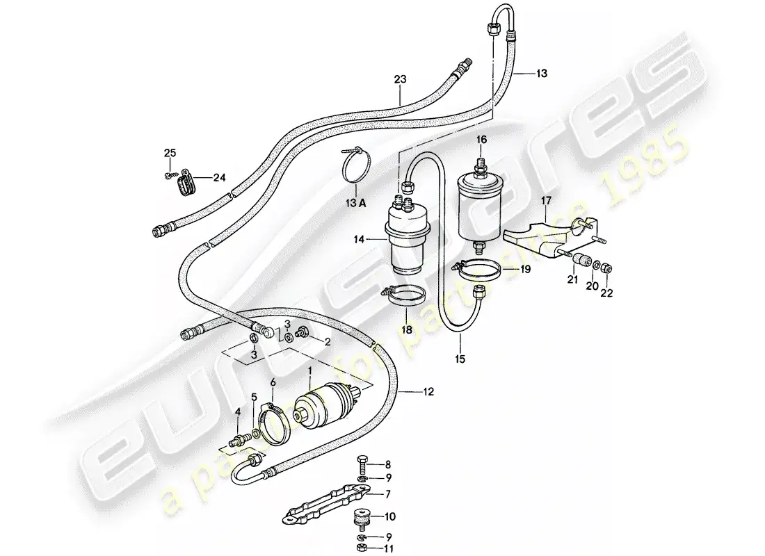 porsche 1985 (911) fuel system parts diagram